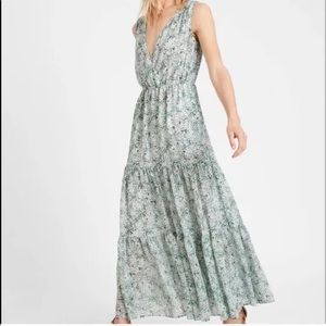 Banana Republic Floral Tiered Maxi Dress | Color: Blue/Green | Size: XSP